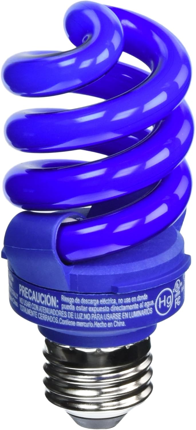 TCP 48913BL CFL Spring Lamp 60 Watt Equivalent (only 13W Used!) (Blue