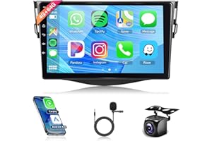 4G 64G Wireless Carplay Android Car Stereo for Toyota RAV4 2007-2011, Rimoody 9 Inch Touch Screen Car Radio with GPS Navigati