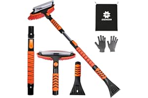EISENKERN 43" Snow Brush for Car, Ice Scrapers for Car Windshield Extendable, 180° Pivoting Snow Brush Head and Eva Grip, Snow Cleaner for Car Auto SUV Truck