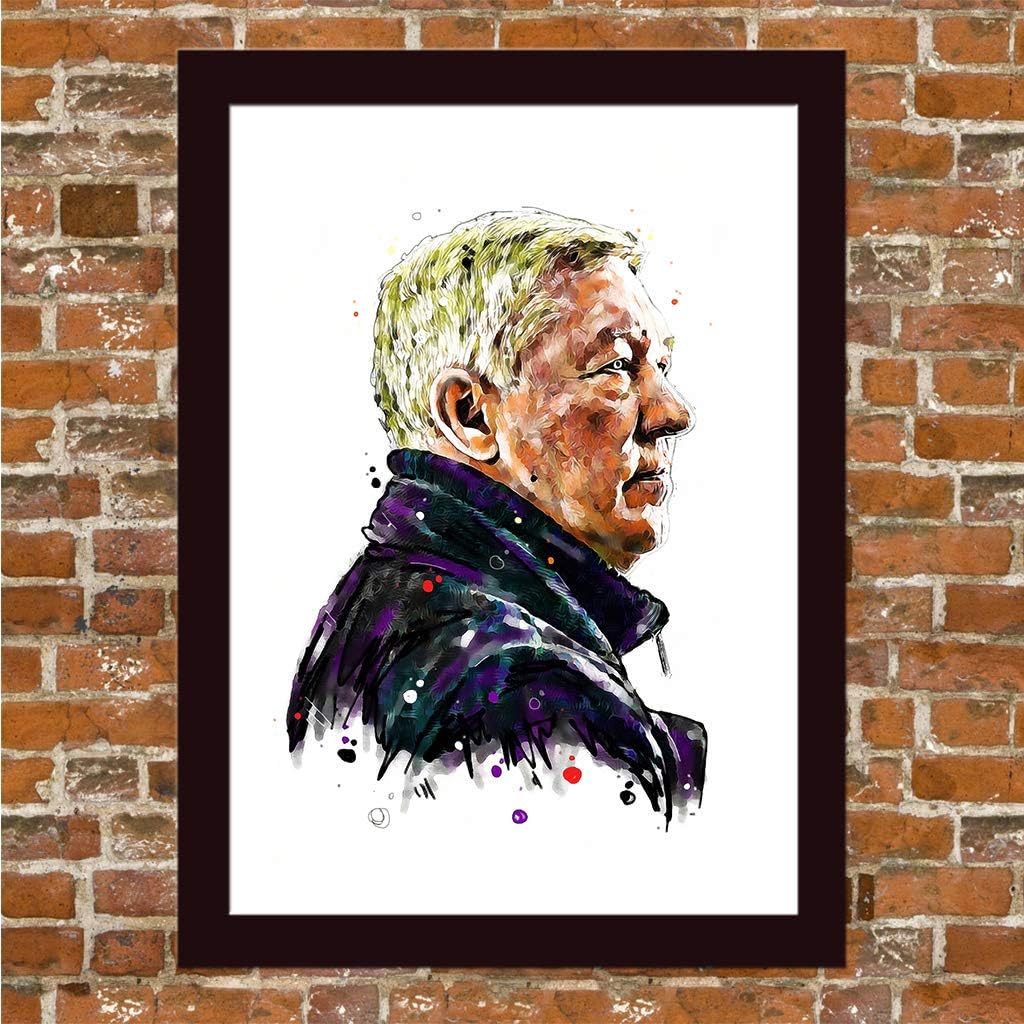 Manchester United - Man UTD - SIR Alex Ferguson Portrait - Framed Art Print