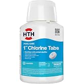 HTH 42047, Pool Care 1" Chlorine Tabs, 5 lbs | Swimming Pool Sanitizer with Added Clarifier; Eliminates Bacteria &amp; Algae; Makes Water Clean &amp; Crystal Clear; Slow Dissolving