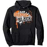 I Bleed Black & Orange Sports Team Game Day Pullover Hoodie