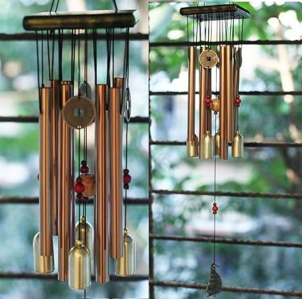 PARADIGM PICTURES Feng Shui Items for Home Decoration Wind Chimes for Home Positive Energy for Balcony Bedroom (8 Pipe 4 Bell)
