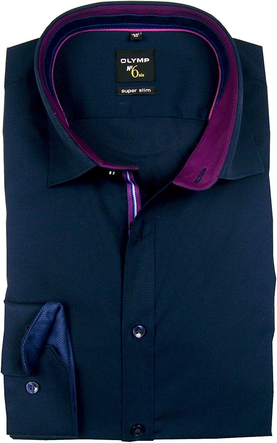 Olymp Bezner Kg Men S Plain Button Down Formal Shirt Blue Dark Blue Blue 16 Amazon Co Uk Clothing