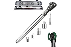 KCTXIPE Offset Extension Wrench for Electric Drill,1/2" Drive Impact Wrench Extender with 3/8",1/4" Drive Adapters for Tight 