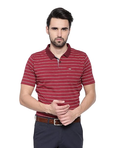 Buy Proline Ever Fresh Men Port Maroon Yarn Dyed Short Sleeve
