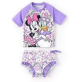 Disney Princess Frozen Marvel Elsa Minnie Toddler Girl Swimsuit Tankini Bathing Suit 2 Piece Swimwear UPF 50+ Rashguard