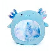 Gaao Pockets 18 Inch Jumbo Axolotl Plush with Secret Pocket - Blue Stuffed Animal Sensory Pillow Toy - Large Squishy Gift for Kids, Girls &amp; Boys