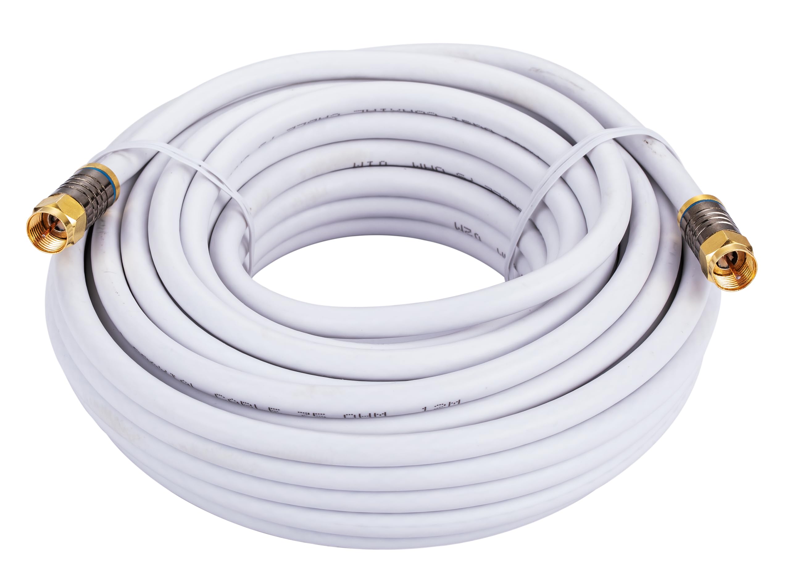 7.5M White RG6 Coax Cable Dual Shield Outdoor/Indoor Coaxial BNC Extension Wire For Satellite Dish Cable TV Antenna