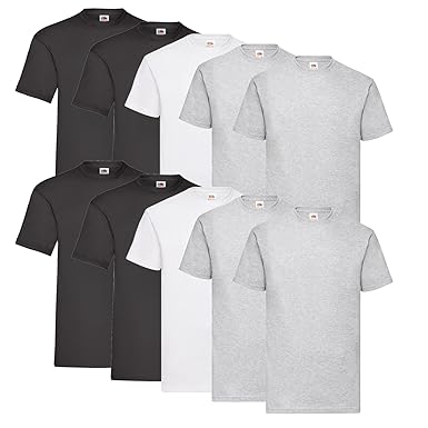 Fruit of the Loom 10 T Shirts Valueweight S M L XL XXL 3XL 4XL 5XL Übergröße Diverse Farbsets auswählbar