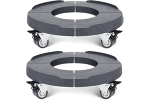 W B D WEIBIDA 2Pk Trash Can Roller Base with Wheels Adjustable 15-19 Inch Round Dolly Heavy Duty Garage Dolly Large Bucket Dolly Multi Functional Drum Dolly Rolling Dolly Cart Plant Caddies