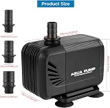 LIFERUN 40W Submersible Pond Pump 3000 L/H 2.8m Head 3 Nozzles 19/22/25mm view 2