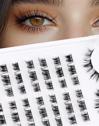Onlyall Lash Clusters Natural Mink Lashes 10-13mm 8 Pair Pre styled C9