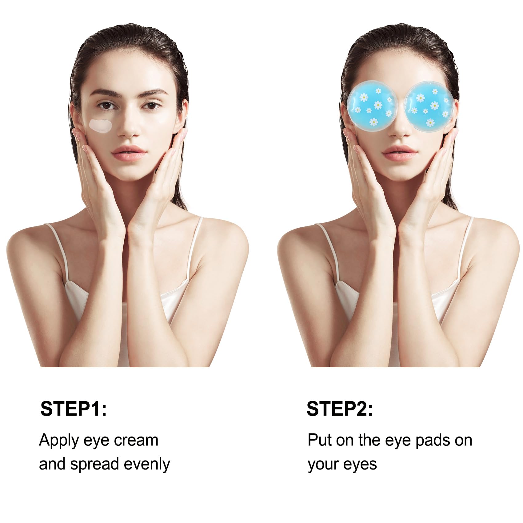 Gel Ice Pack Reusable Cooling Eye Pads and Under Patches,Eye Hot Cold Treatment for Redness,Pain Relief Relax