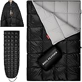 ROSE FEATHER Down Camping Blanket - Lightweight, Packable, Warm & Puffy Outdoor Travel Quilt for Sleep, Hiking, Backpacking, Stadium, Festivals, Water-Resistant Sleeping Bag 55"x79"