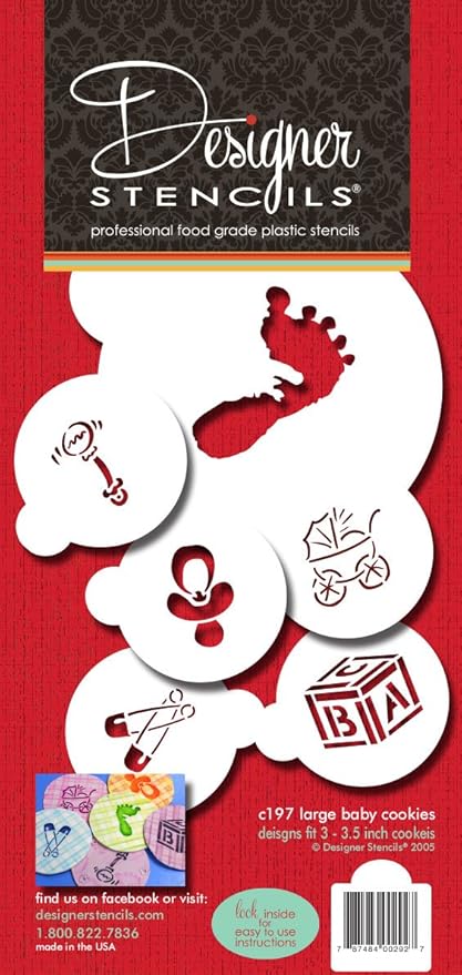 Amazon Com Designer Stencils C197 Baby Cookie And Cupcake Stencils