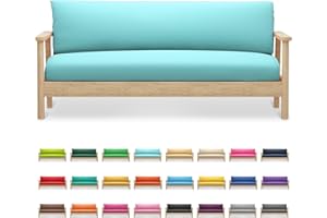 SFIHOME Full Size Futon Cover, Armless Stretch Futon Cover, Sofa Slipcover Furniture Protector for Kids, Pets, Machine Washable Zippered Futon Couch Covers, Light Blue