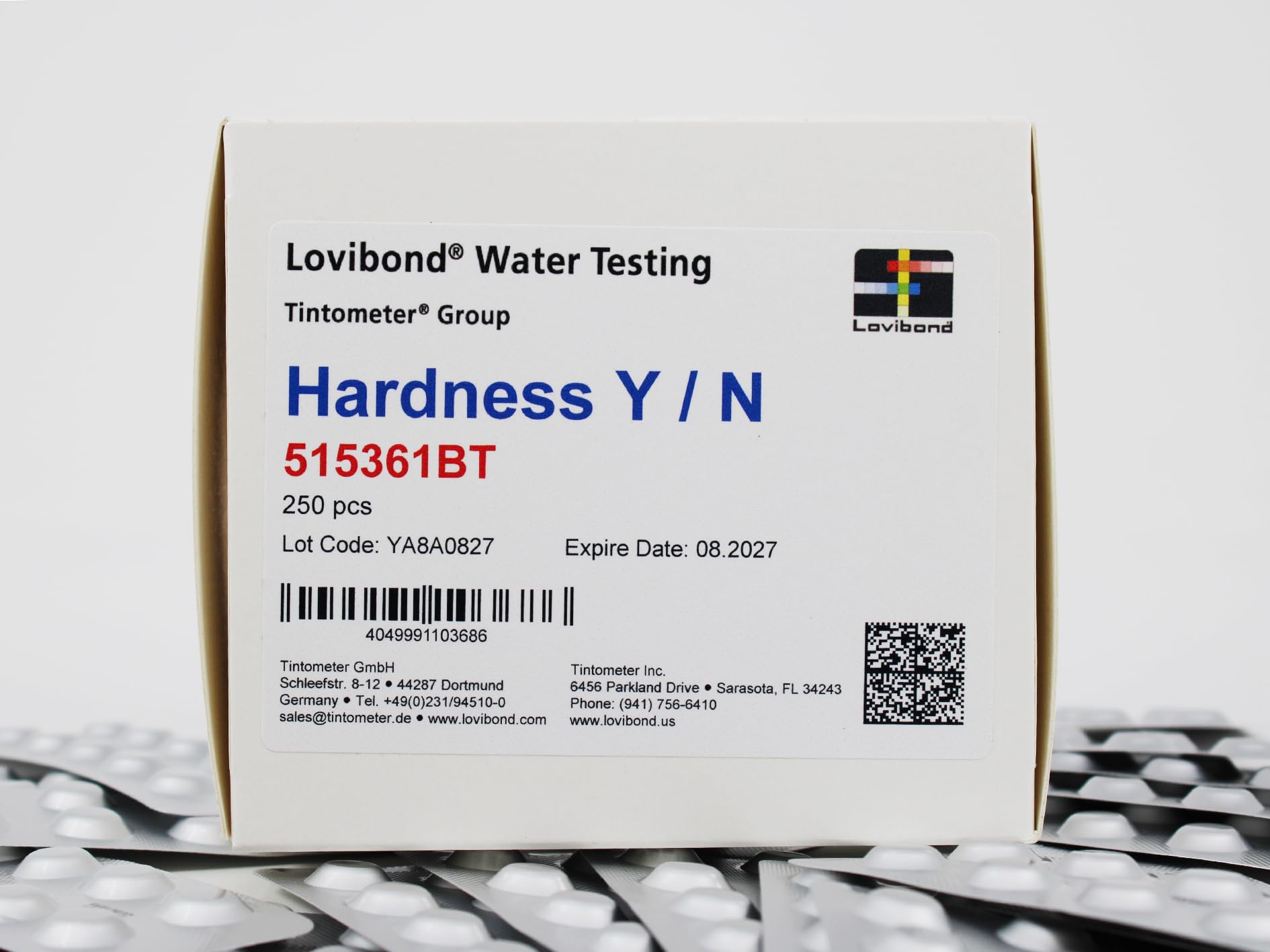 Lovibond - Hardness Yes/No Tablets | Quick Water Hardness Testing | 250 Pack | Compatible with Comparator Testing | Includes Keywords Like DPD3 & Alkalinity Tablets, Resin