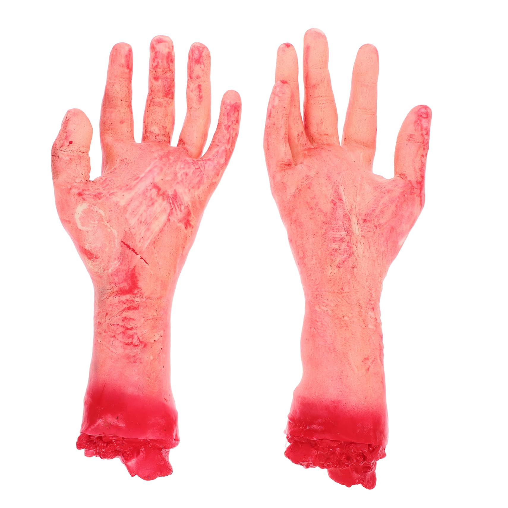 PRETYZOOM 2pcs severed hand dog toy fake arm Halloween body parts dog dead prop arms cosplay- Hallowen Broken Foot Scary Decorative Handmaded Severed Bloody Hand for Men Halloween Decor Party
