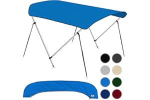 KNOX 2 Bow Bimini Tops for Boats, Boat Canopy Kit, 600D Canvas, Stainless Steel Bimini Top Hardware, Storage Boot, Fits Most 