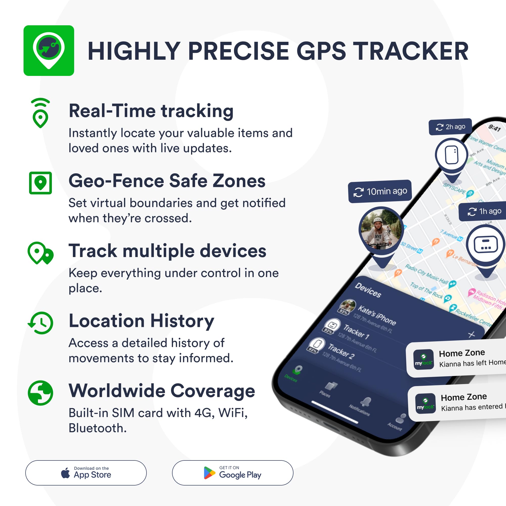 GPS Tracker for Vehicles with Magnet – 4G LTE Real-Time Location Device with App, Long Life Battery – Anti-Theft GPS Tracker for Car, Motorcycle, Scooter, Bike (Subscription Required, 1-Mo Free)