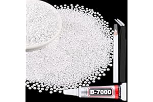 TINKRSTUFF 6000Pcs 3mm Resin Jelly Rhinestones with 1Pcs 10ml B7000 Jewelry Glue for Crafting, White Flatback Gems, Bedazzling Crystal Bulk for DIY Crafts Clothing Tumblers Shoes Nail Art Fabric