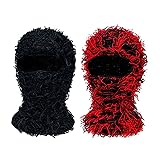 Distressed Balaclava Ski Mask Full Face Knitted