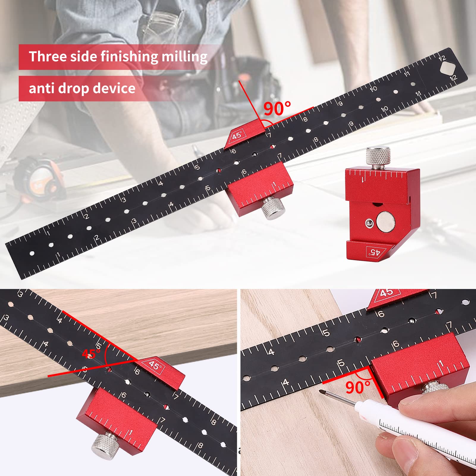 Mua LARMEIL 12 Inch Metal Measuring Ruler and Torpedo Level Set ...