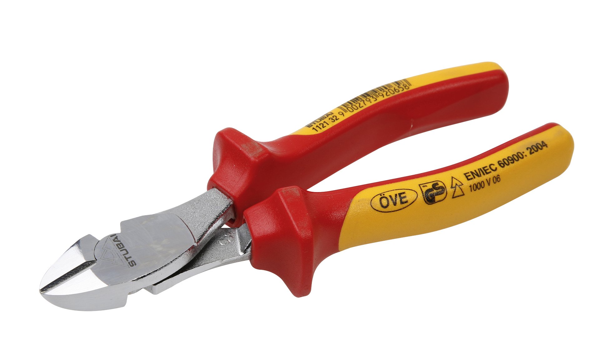 Stubai 112132 Side Cutter with Chrome-Plated Head for Piano Wire, Silver/Red/Orange, 160 mm