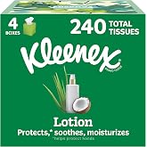Kleenex Lotion Facial Tissues, 4 Cube Boxes, 60 Tissues per Box