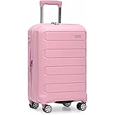 Traveler's Choice Pagosa Indestructible Hardshell Expandable Spinner Luggage, Pink, 22-Inch Carry-on
