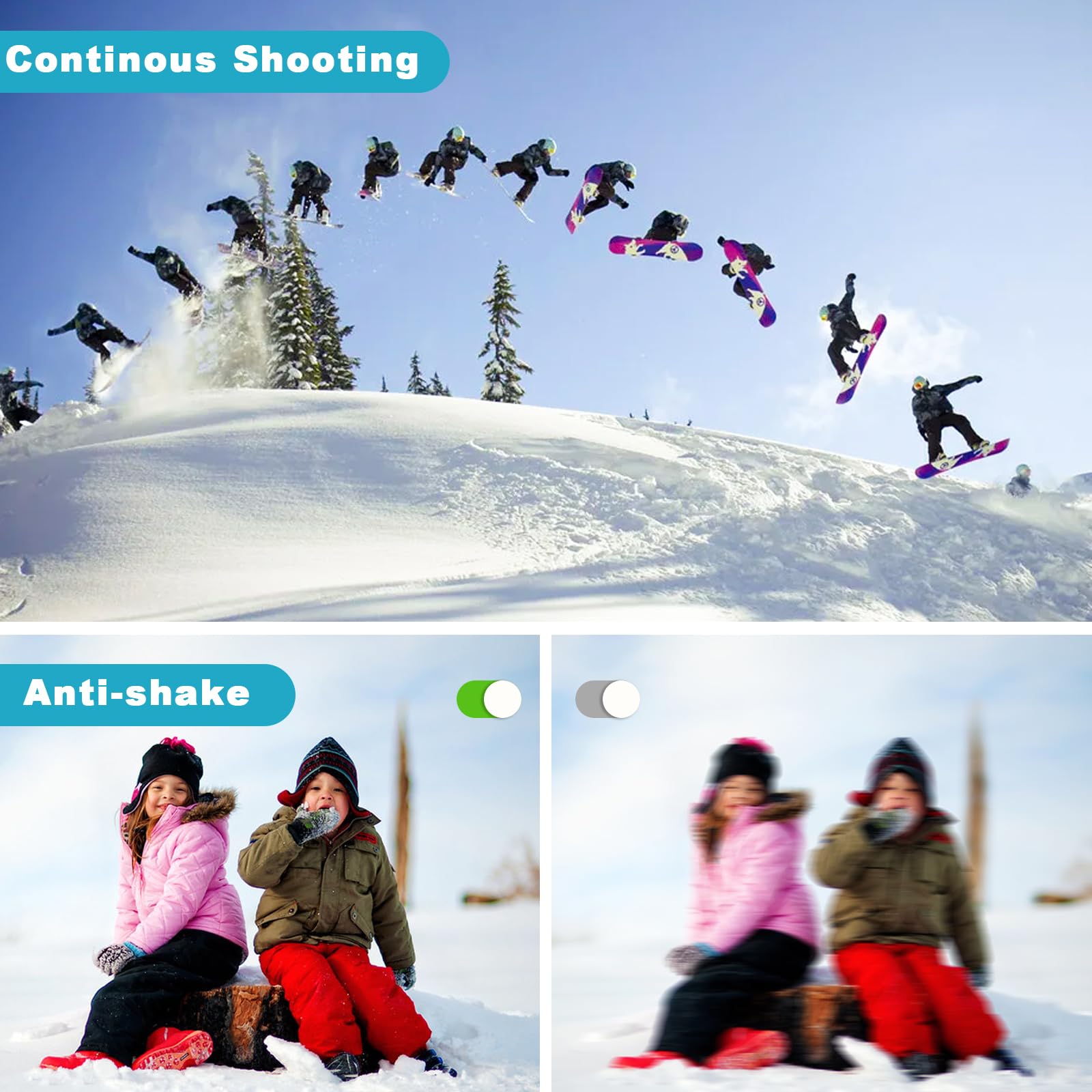 Waterproof Digital Camera, Underwater Camera with 32GB Card(Installed), 4K FHD 48MP Dual-Screen Selfie Under Water Camera for Photography, 10FT Waterproof Camera for Snorkeling, Surfing, Rafting