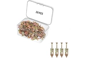 GHAPPINESS 30 PCS Self Drilling Drywall Anchors with Screws Kit, Used On Drywall, Plaster Board, Gypsum, and Hollow Wall (0.47 * 1.57'' Self Drilling Anchors + 0.15 x1.77'' Screws)