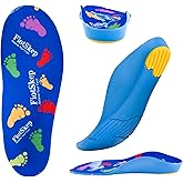 FiotSkep Kids Arch Support Orthotics Plantar Fasciitis Flat Feet PU Foam Inserts Relieve Foot Back Hip Leg and Knee Pain, Gel Cushion for Heel Pain