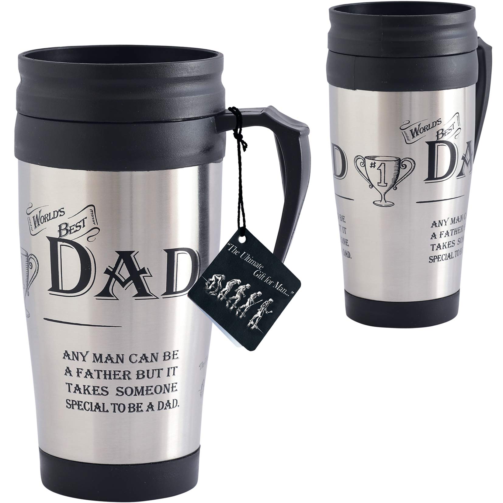 Arora 8836 World's Best Dad Travel Mug, Stainless Steel