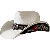 Wildarms Cowboy Hat,Cowgirl Hat,Cowboy Hats for Women/Mens/Straw Wide with Shapeable Brim Western Cowboy Hat for Womens