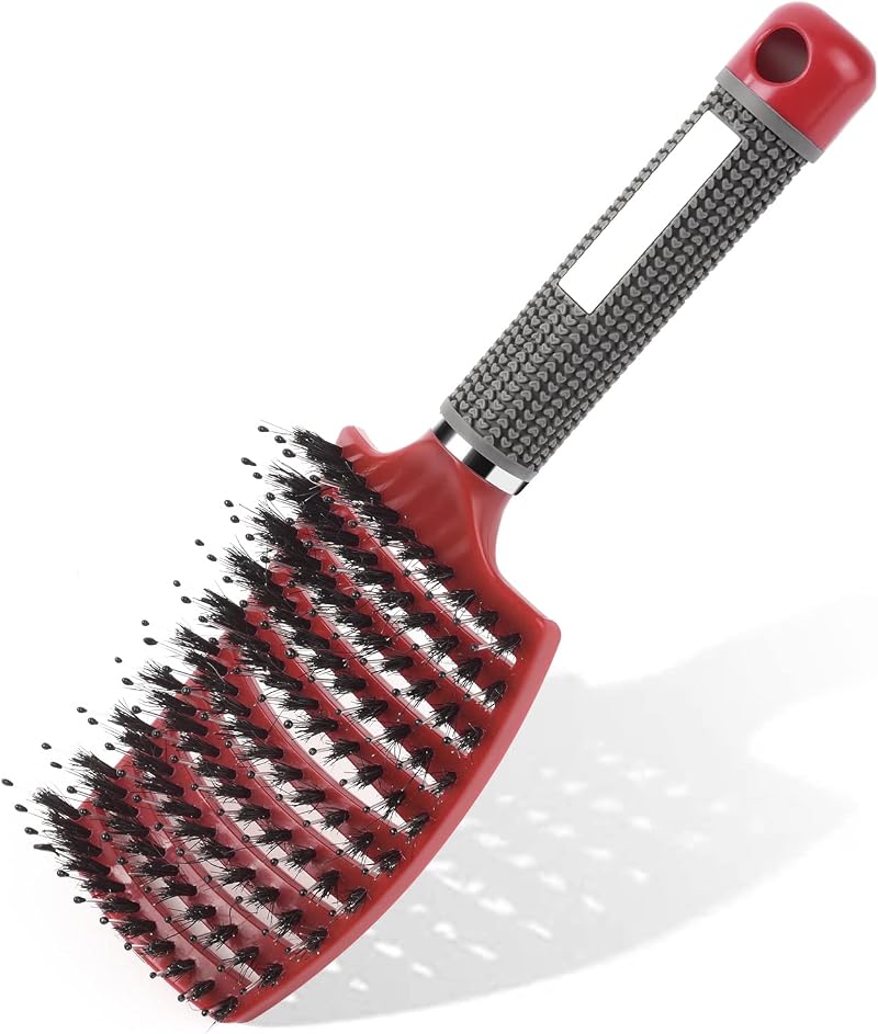 URAQT Boar Bristle Paddle Hair Brush for Women Reducing Breakage