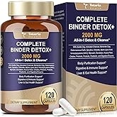 Totaria 2000MG All-in-1 Detox Binder, Activated Charcoal, Zeolite, Bentonite Clay, Alpha Lipoic Acid, 7-Layer Detox & Cleanse Supplement, Liver & Gut Support, 120 Counts