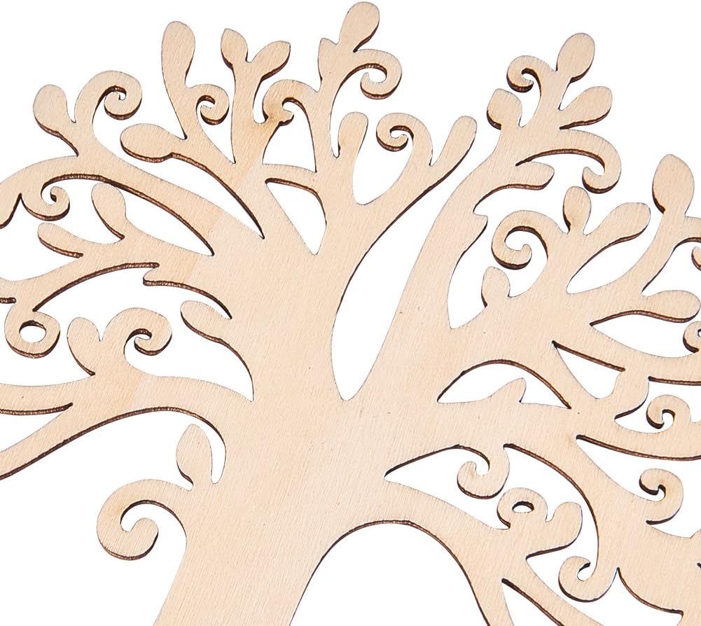 NBEADS 20 Pcs Wooden Family Tree Embellishments - Image 5