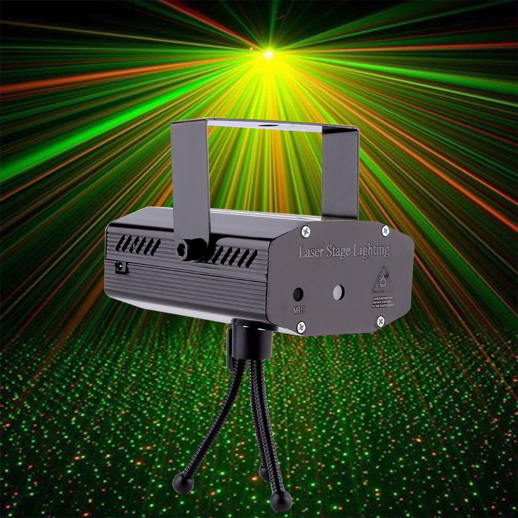 Mini LED R&G Laser Projector Stage Lighting Adjustment DJ Disco Party Club H6