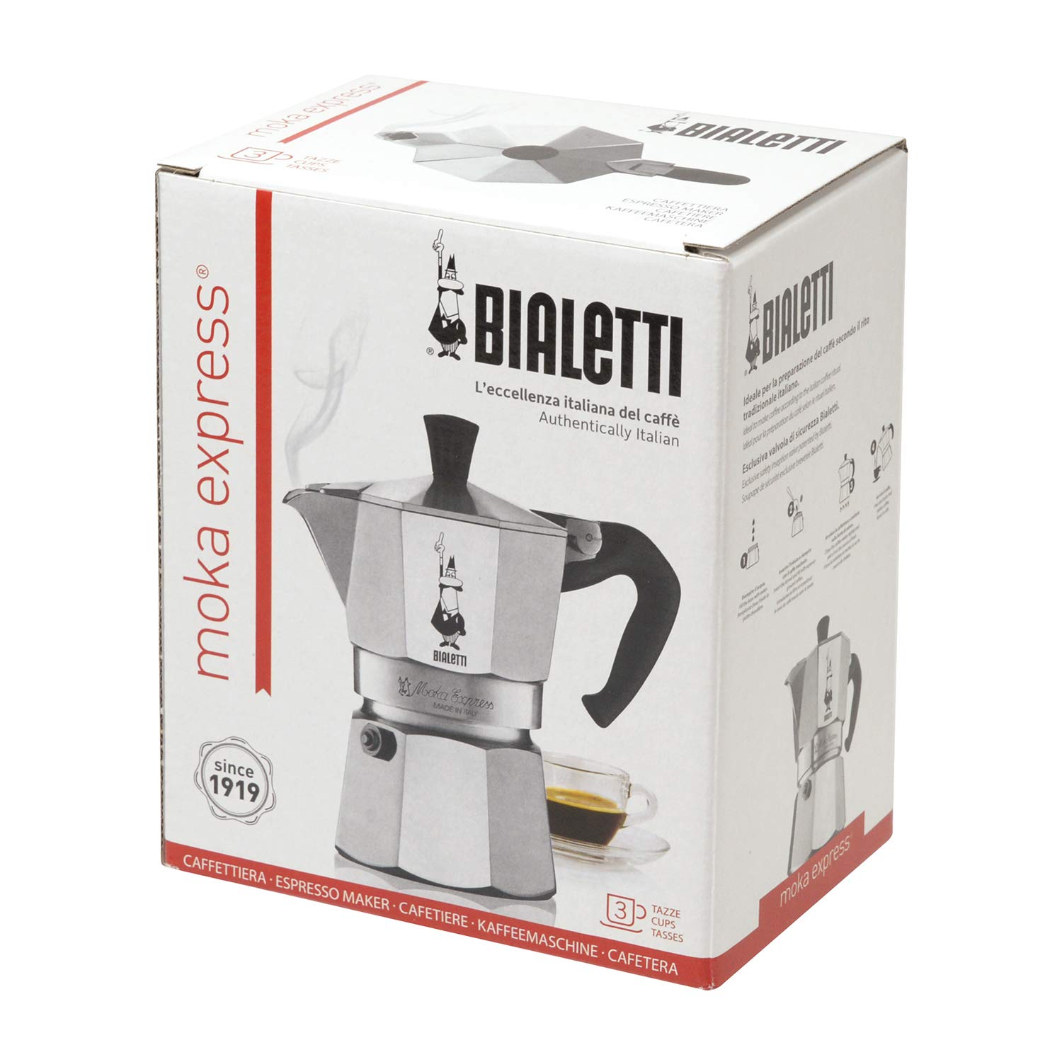 Bialetti Stovetop Moka Express 3 Cups