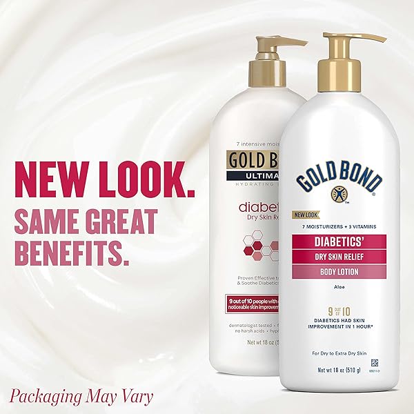 GOLD BOND DIABETICS’ DRY SKIN RELIEF BODY LOTION, 18 OZ., WITH ALOE TO MOISTURIZE & SOOTHE