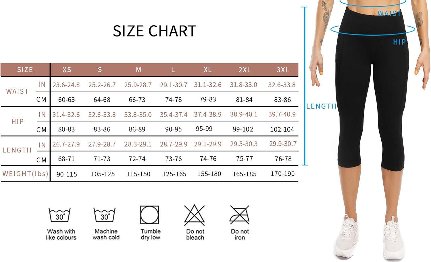 Sweetaluna Workout Leggings for Women with Pockets Capris,High Waist Training Yoga Pants Running Tights: Clothing