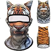 3D Tiger Animal Ski Balaclava Sheisty Face Mask with Ears for Music Festivals Raves Ski Christmas Halloween Party Outdoor Activities Orange