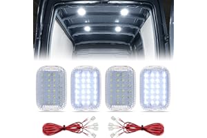 4PCS Transit Interior Carbin Courtesy Load Space Area Roof Top Cargo Van LED Lights with Wire Harness Accessories for 2014-20