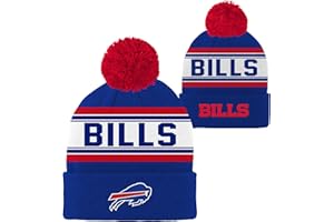 OUTERSTUFF NFL Kids Youth 8-20 Official Primary Logo Jacquard Sport Knit Cold Weather Cuffed Pom Beanie Hat