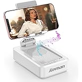 JTEMAN Portable Phone Stand with Speaker Bluetooth Wireless,Gifts for Men Women,Birthday for Women,Kitchen Gadgets for Men,Phone Holder for Desk - White