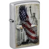 Zippo Lighter: Bald Eagle and New York City - Street Chrome 81410