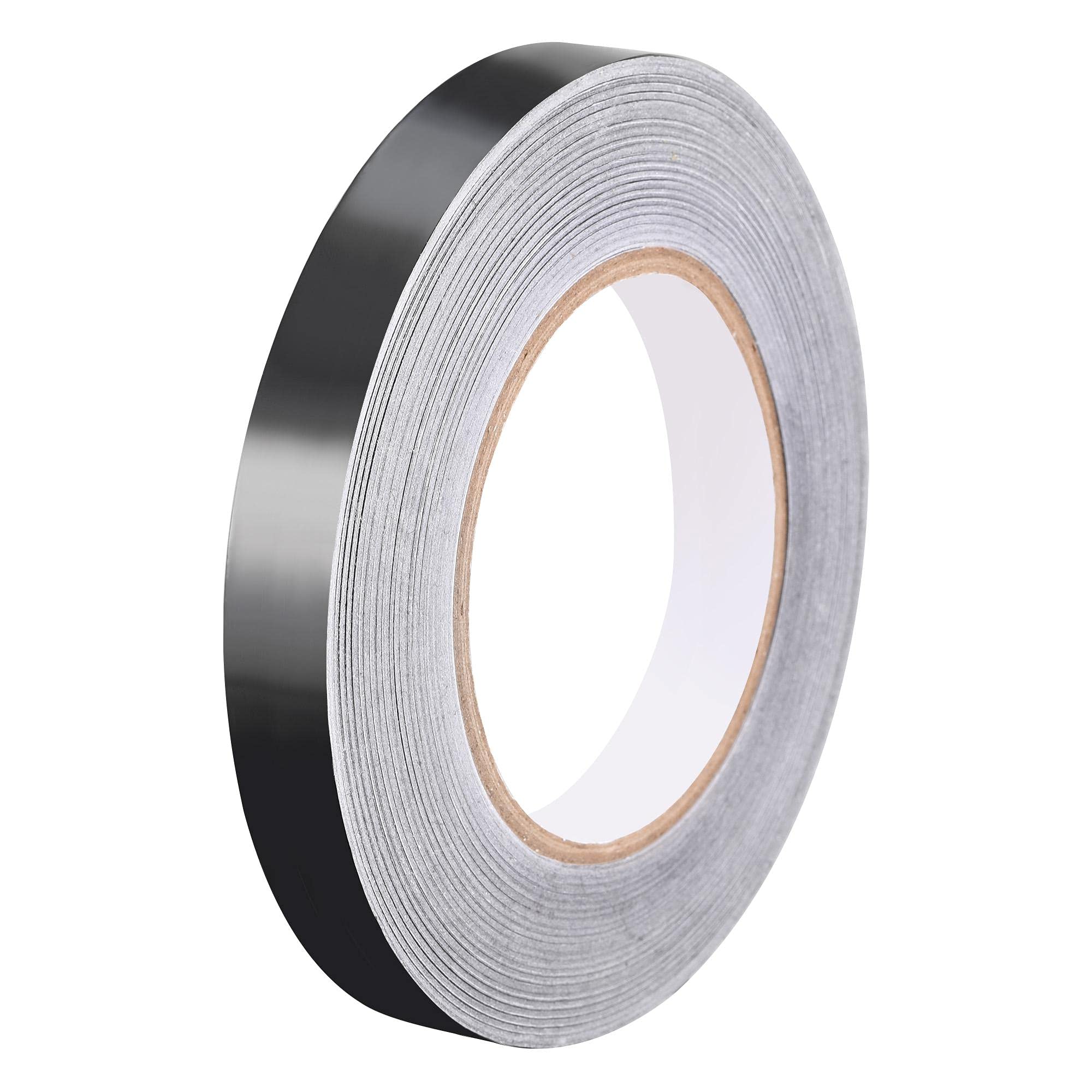 sourcing map Aluminum Foil Tape Black Matte Tape Non Reflective 15mmx50m/164ft for HVAC, Sealing, Patching Hot and Blocking Light