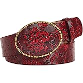 RoseSeek Women's Floral Vintage Western Belts Buckle Cowgirl Belts for Women